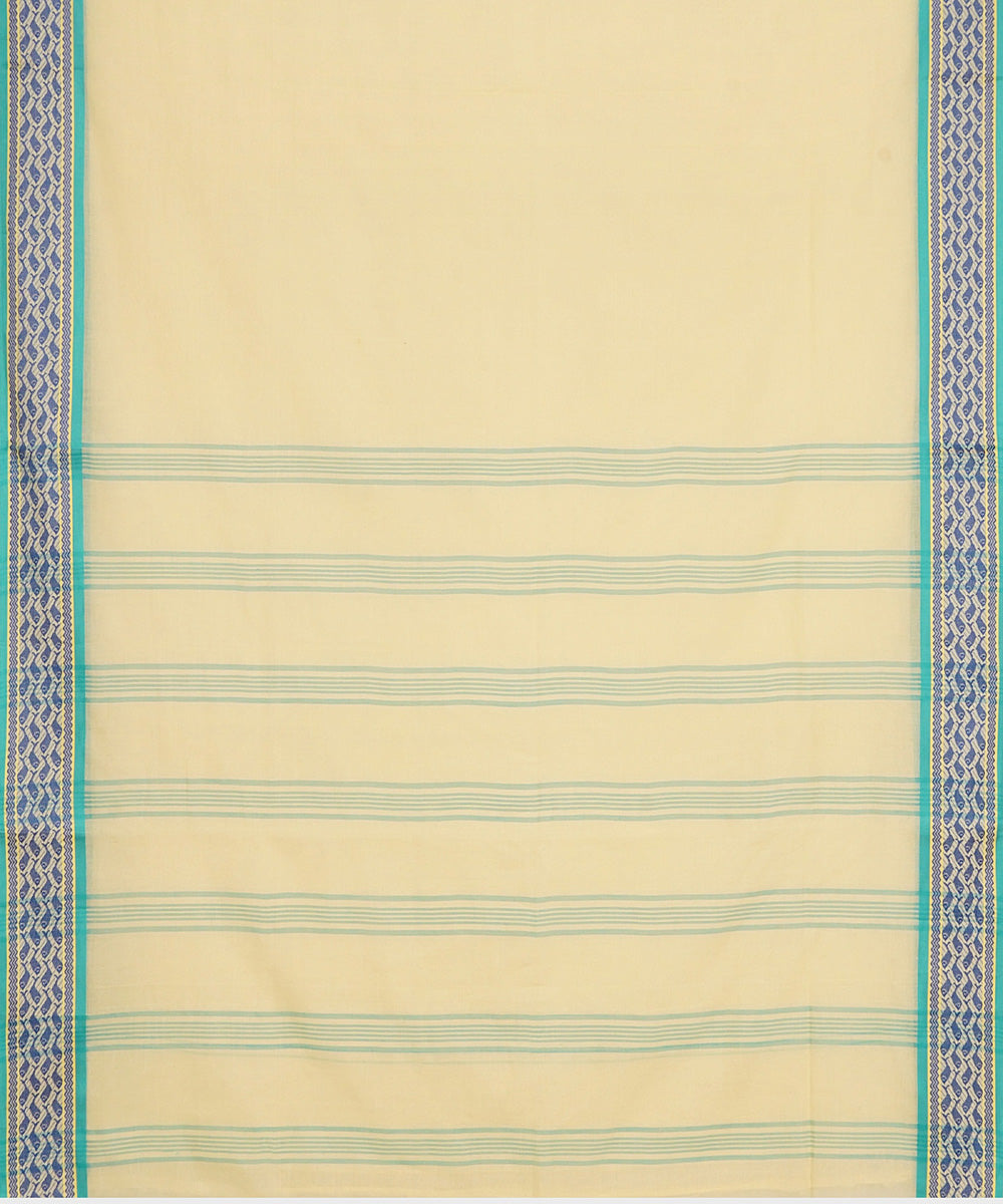 Tantuja cream handwoven shantipuri cotton sari