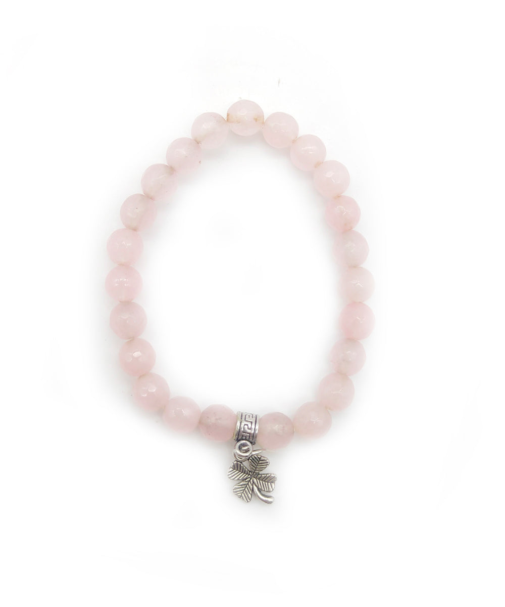 Peach handcrafted quartz gemstone bracelet set of 4