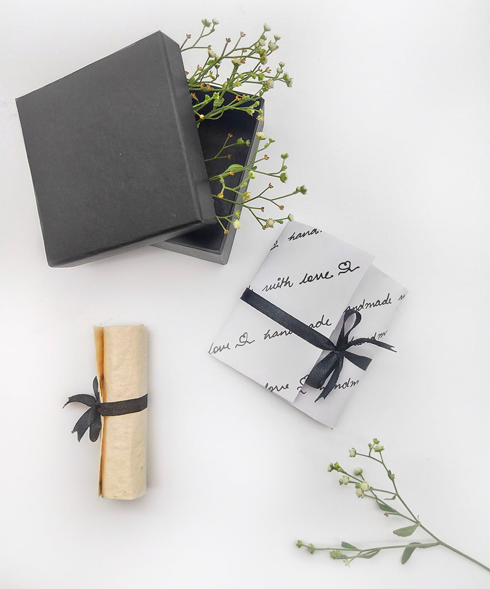 Handmade bidri pure silver inlay square cufflinks