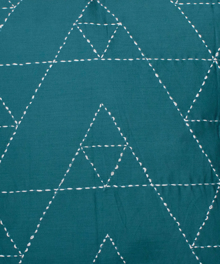 Dark emerald cotton hand embroidery cushion cover