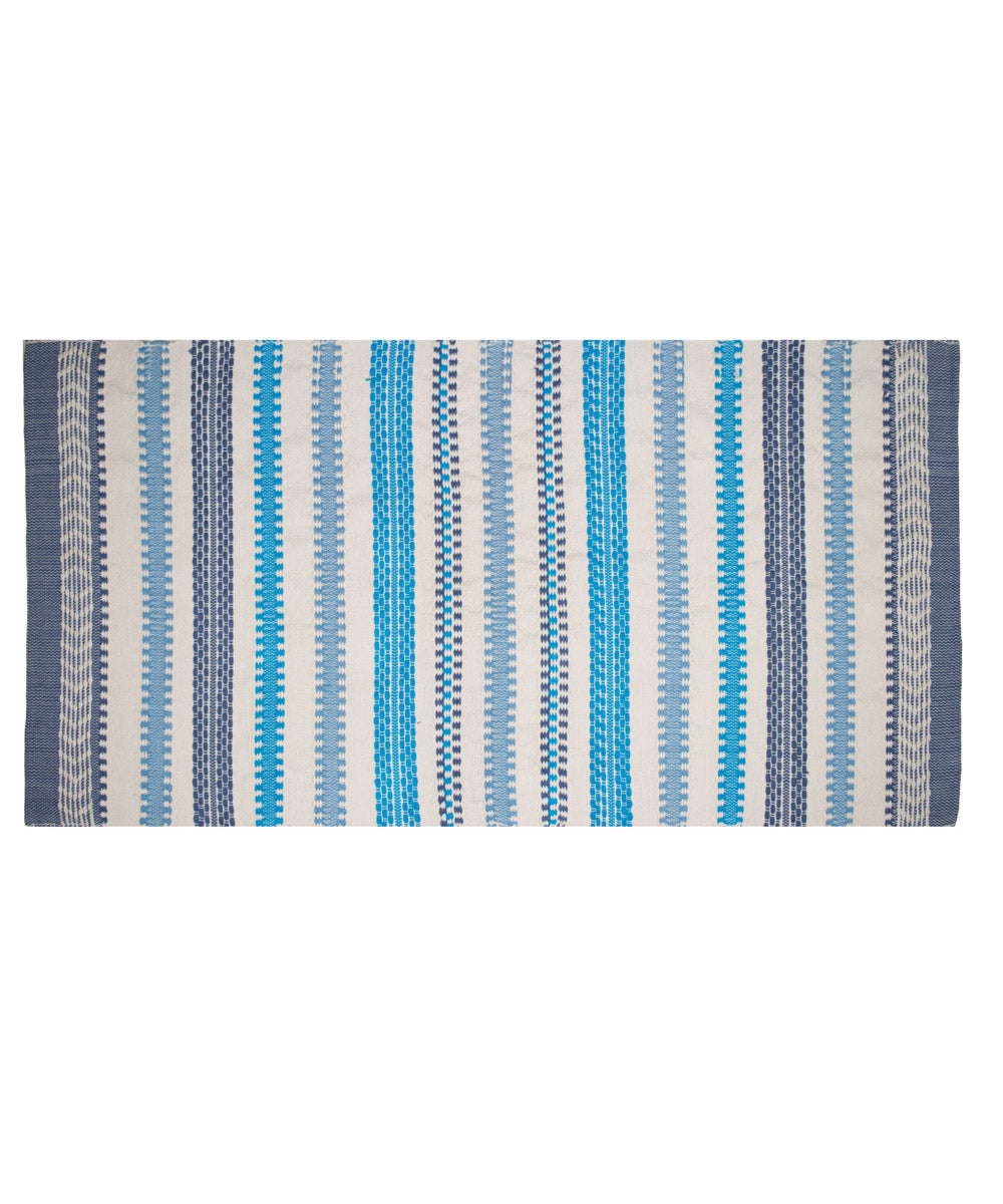 Off white handwoven cotton rug