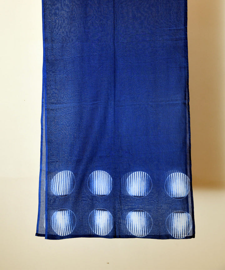 Indigo hand printed shibori cotton stole
