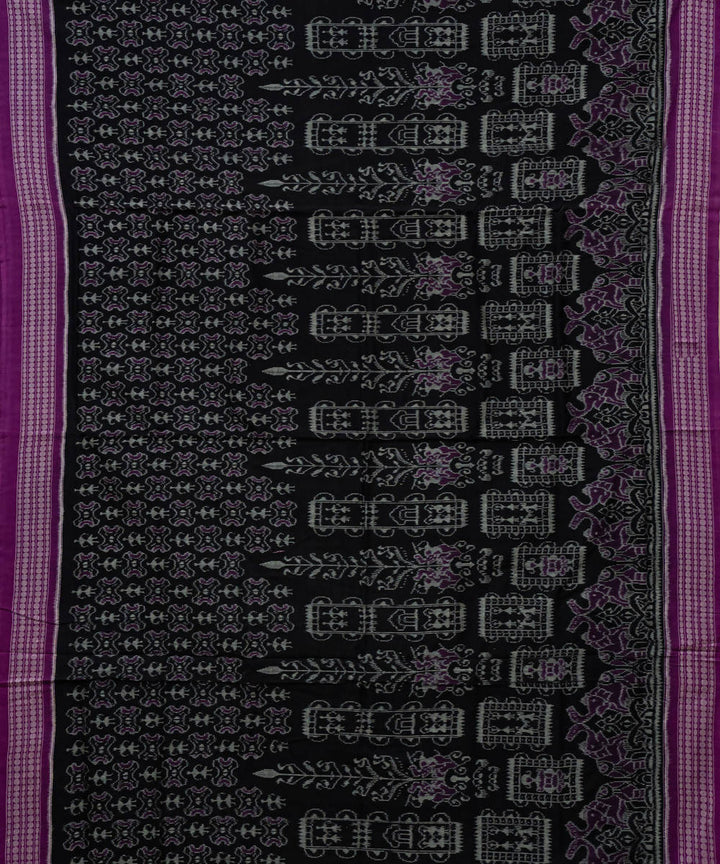 Black byzantine handloom cotton sambalpuri saree