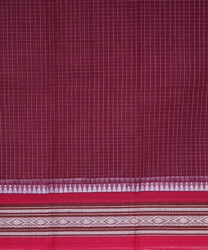 Maroon handwoven cotton narayanpet saree