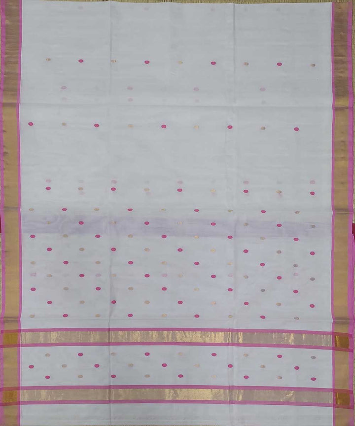 White gold zari handloom cotton venkatagiri sari