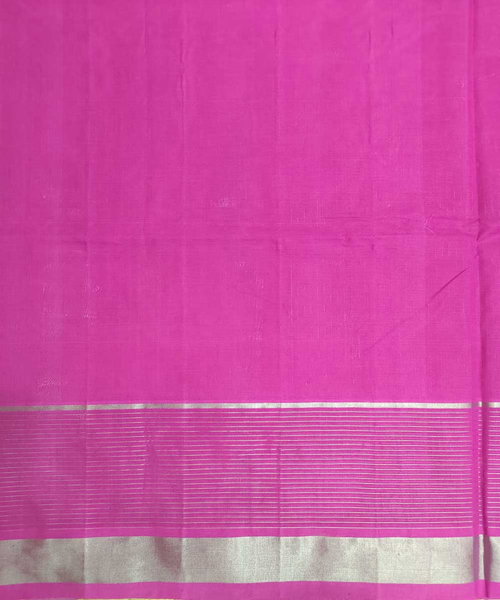 Pink white zari handwoven cotton venkatagiri sari