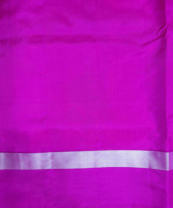 Pink purple with white zari handwoven venkatagiri silk sari