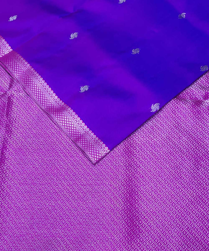 Purple handwoven venkatagiri silk sari