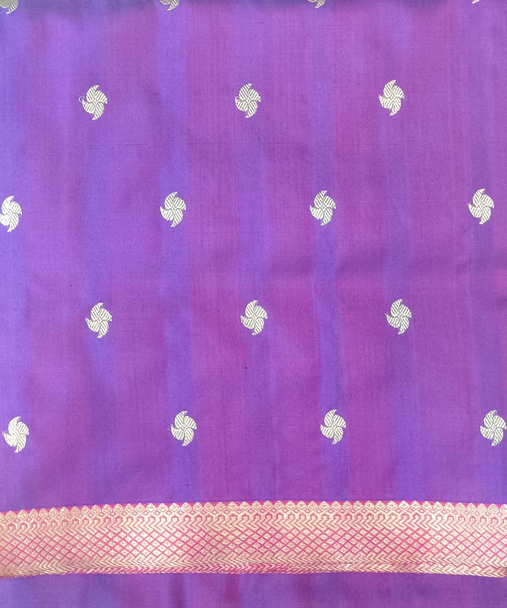 Purple handwoven venkatagiri silk sari