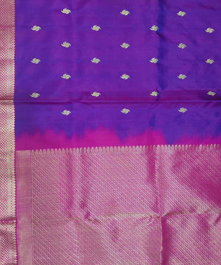 Purple handwoven venkatagiri silk sari