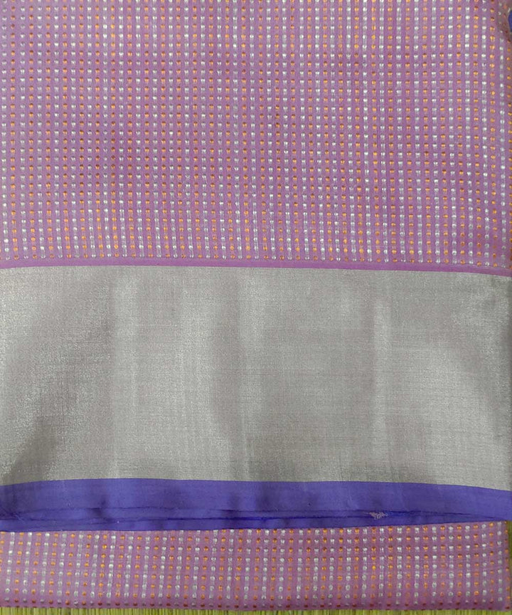 Light pink blue handwoven venkatagiri silk sari