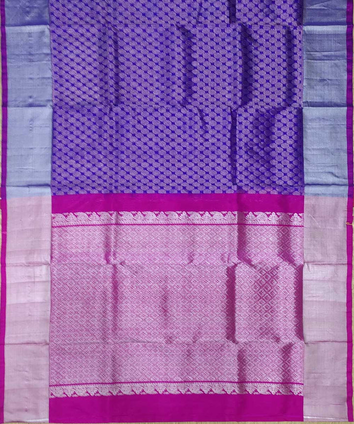 Lavender pink handwoven venkatagiri silk sari