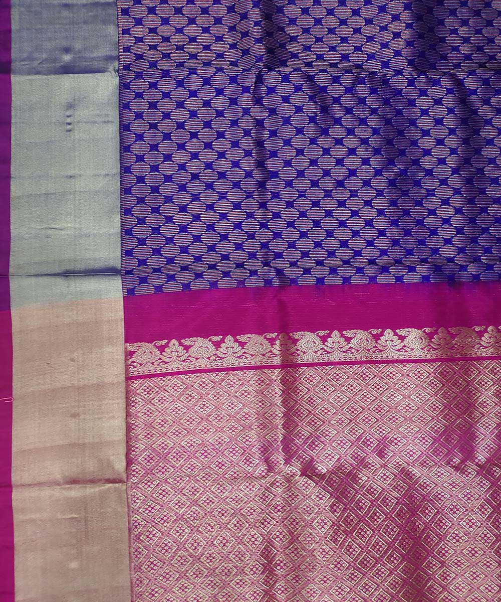 Lavender pink handwoven venkatagiri silk sari