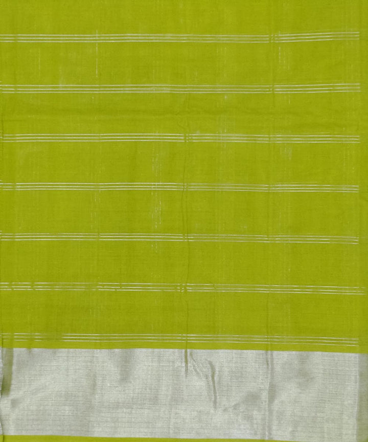 Light green silver zari handwoven cotton venkatagiri saree