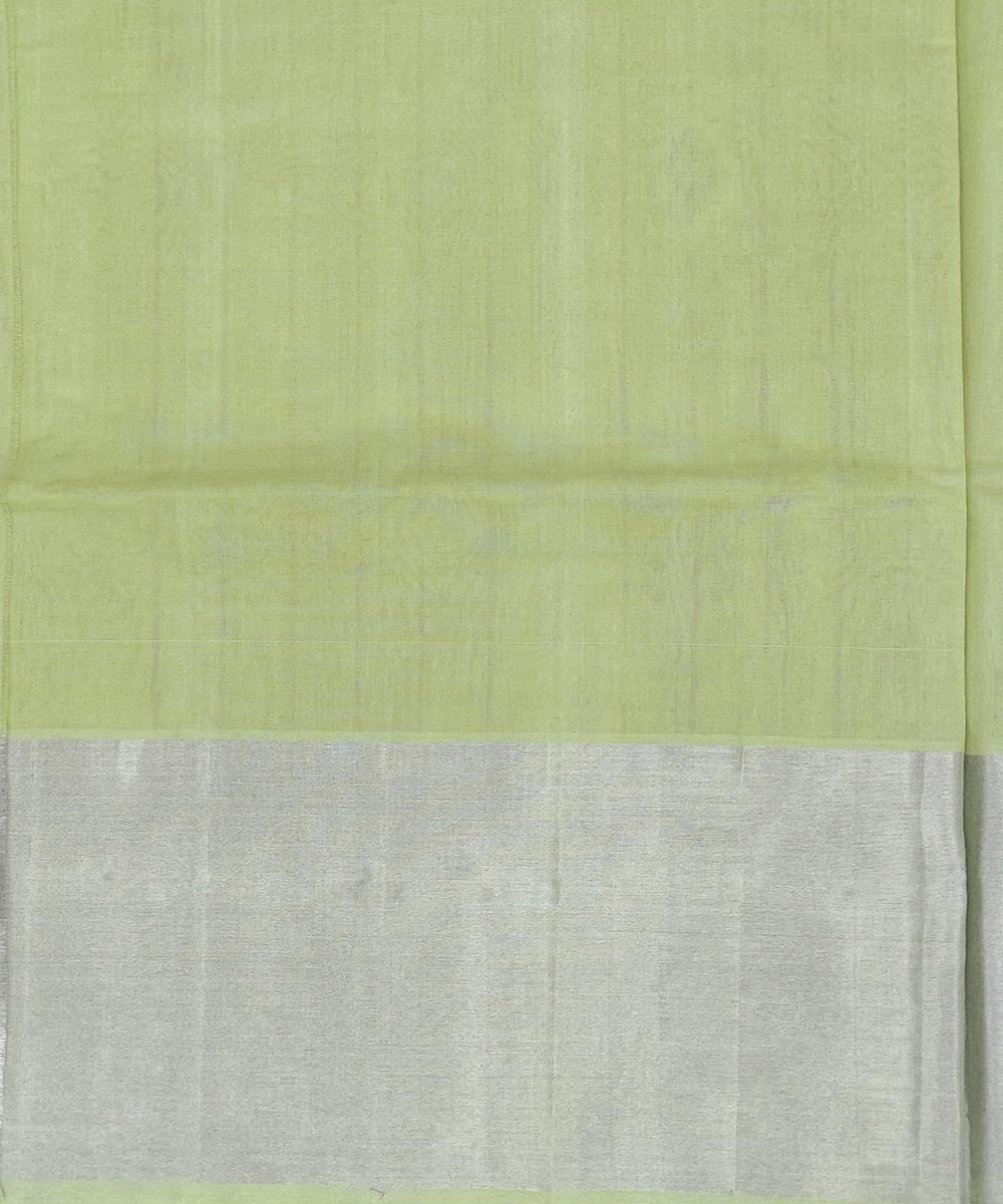 Light green silver zari handloom cotton venkatagiri saree