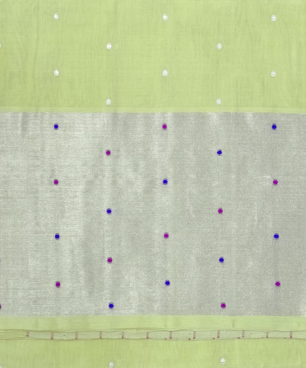 Light green silver zari handloom cotton venkatagiri saree