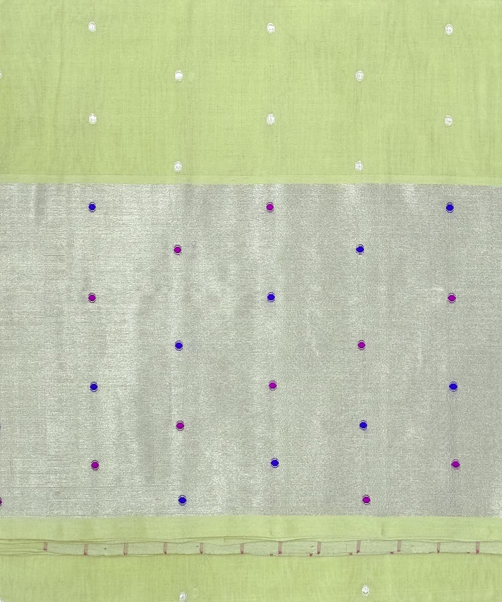 Light green silver zari handloom cotton venkatagiri saree