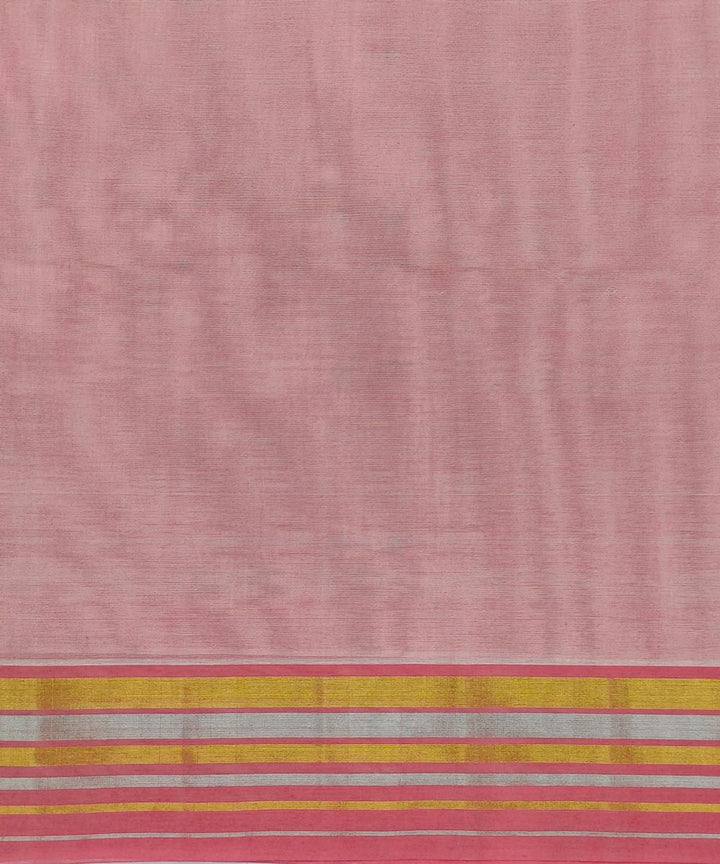 Light pink white gold zari handwoven cotton venkatagiri saree