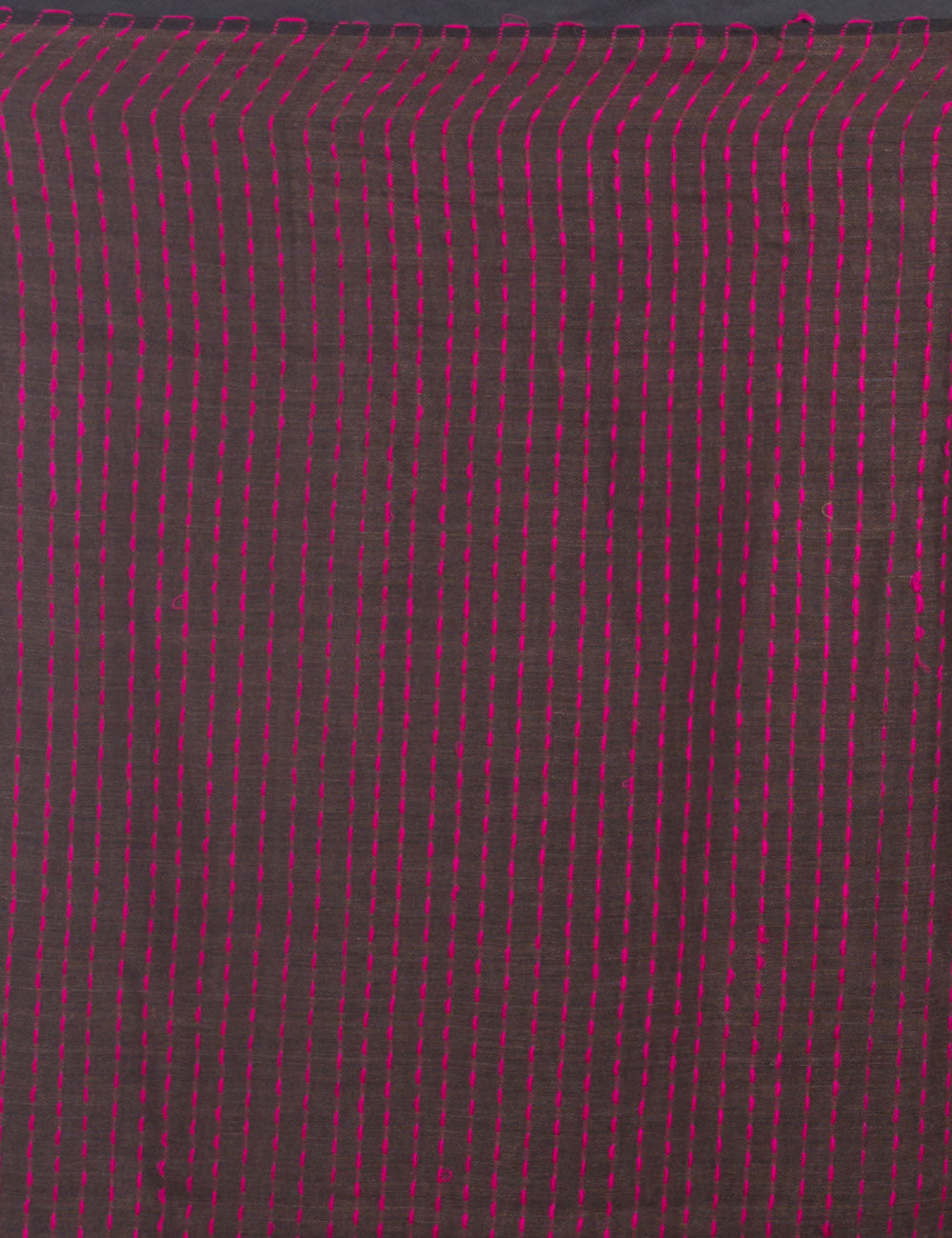 Brown stripes handloom linen sari