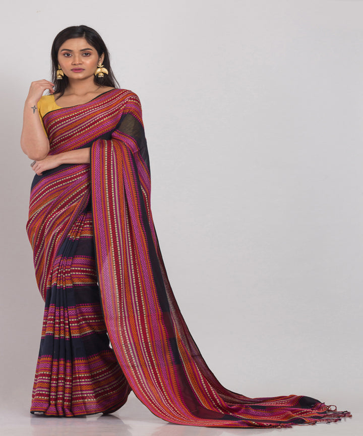 Multicolor Handwoven Cotton bengal saree