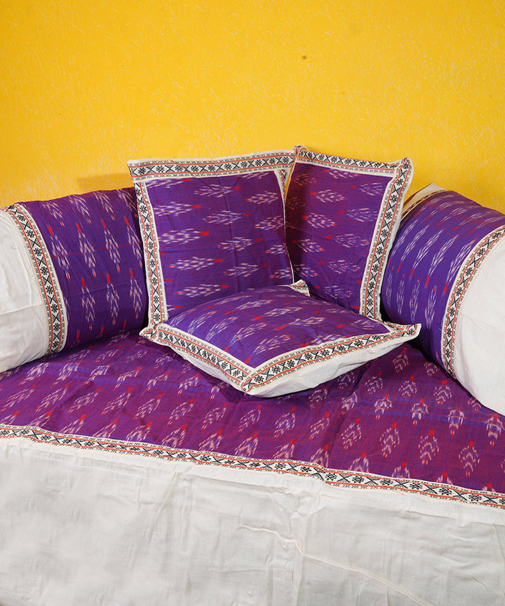 Purple handwoven cotton diwan set