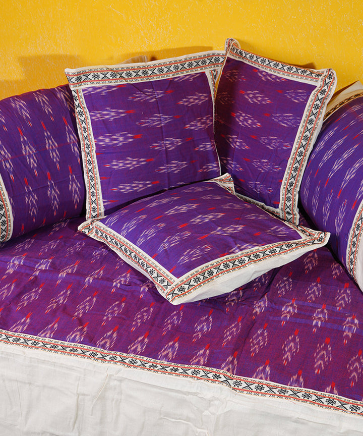 Purple handwoven cotton diwan set