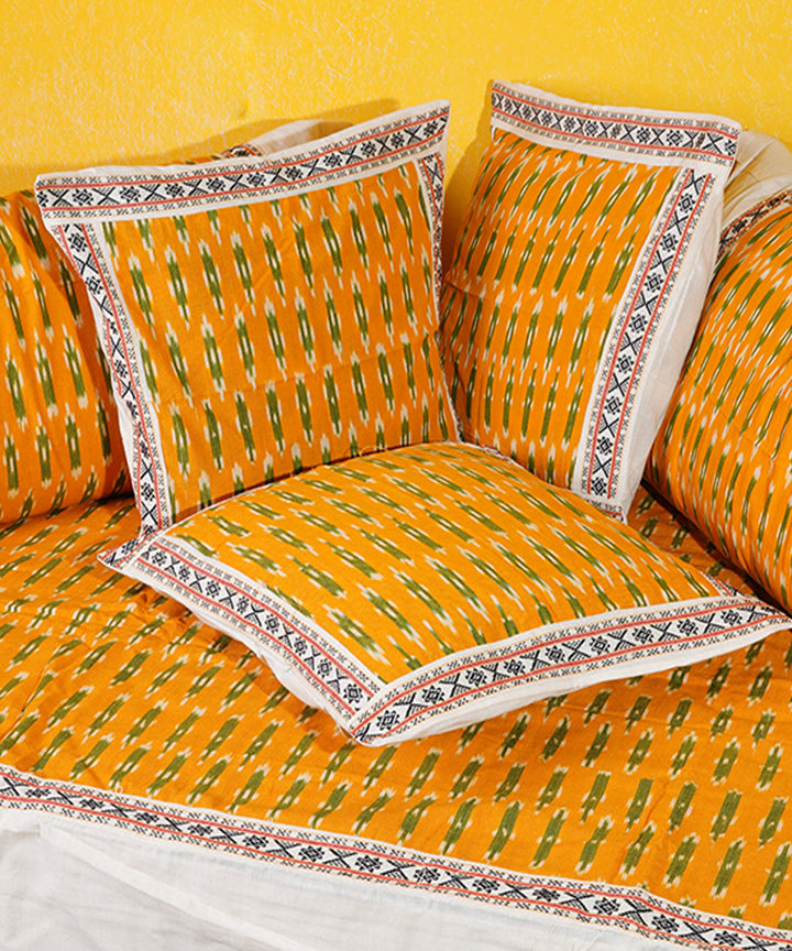 Yellow handwoven cotton diwan set