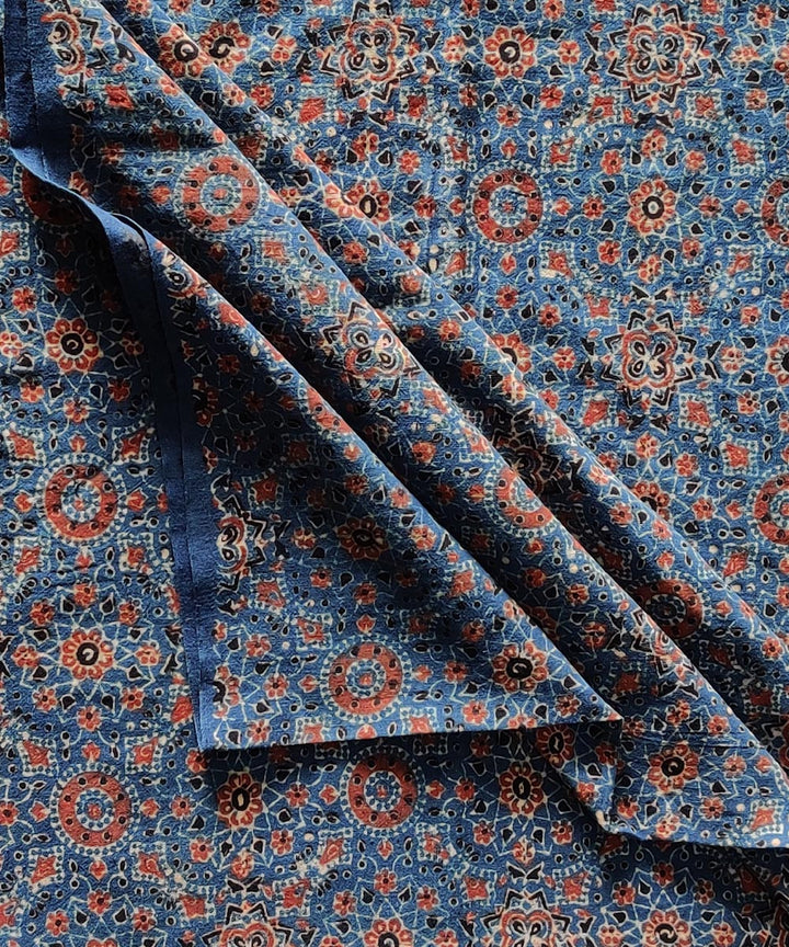 Blue black red natural dye cotton ajrakh kurta material (2.5m per qty)