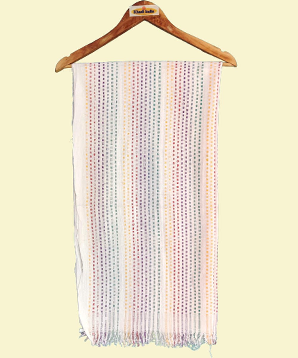 Multicolor stripe handspun handwoven cotton bath towel