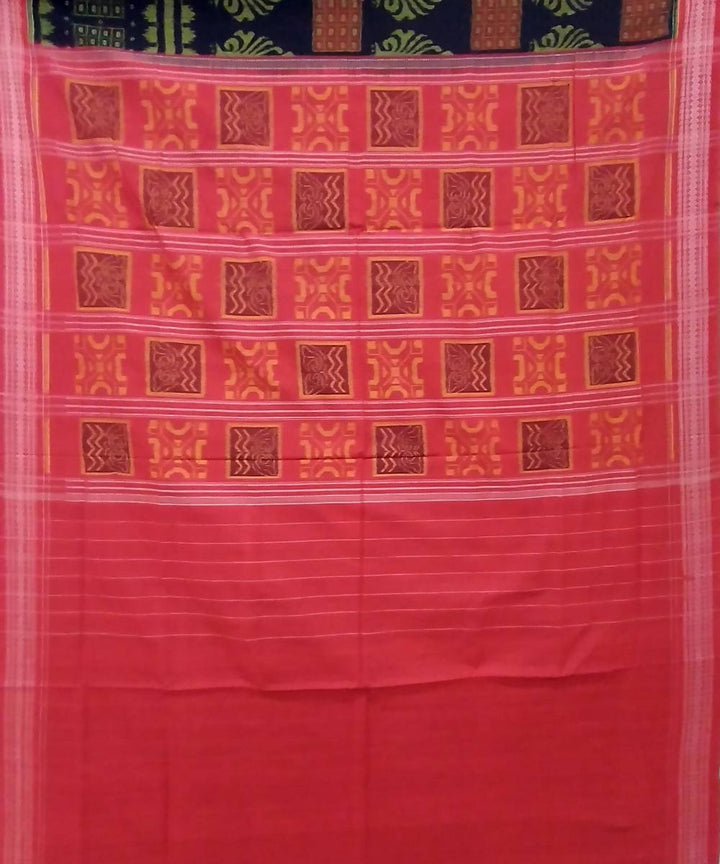 Black multicolor cotton handloom sambalpuri saree