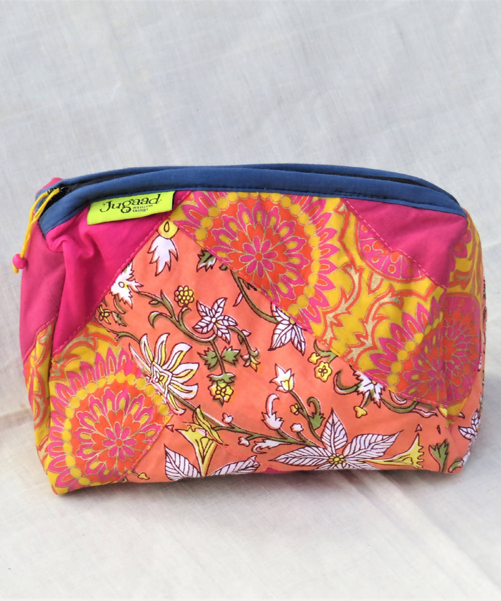 Pink handmade cotton katran pouch