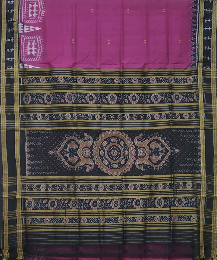 Boysenberry handwoven silk khandua saree