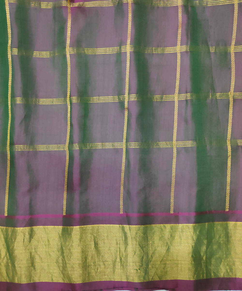 Green Handwoven Gadwal Butta Work Silk Saree