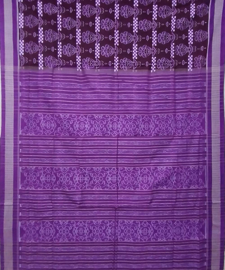 Grape violet handwoven cotton sambalpuri saree