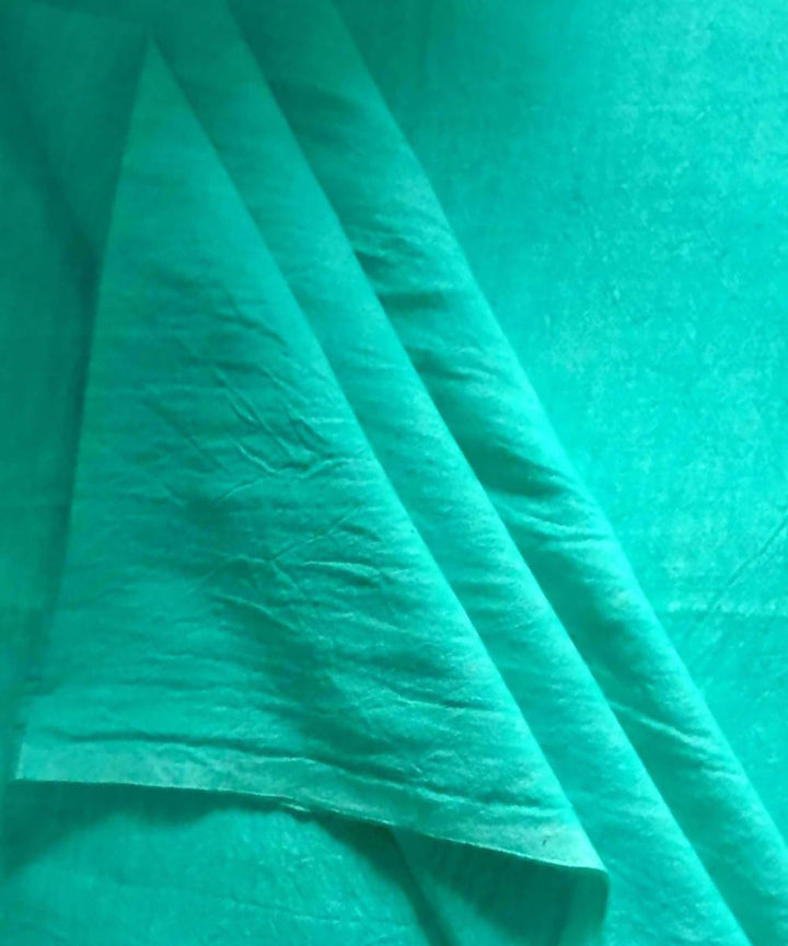 Cyan green handspun handwoven cotton fabric (2.5m per qty)