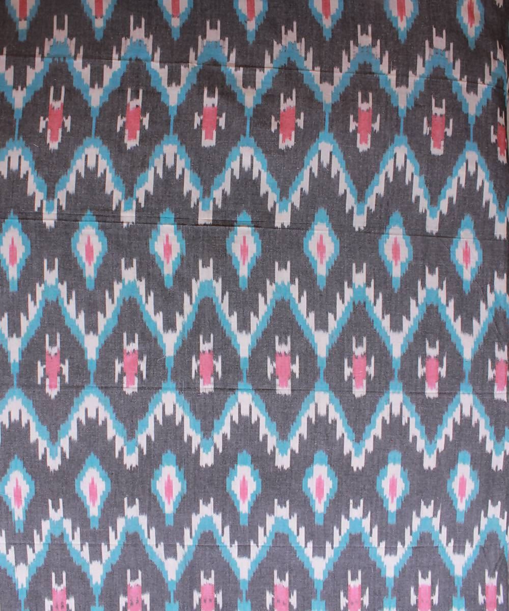 Grey Handloom Ikkat Cotton Bedsheet