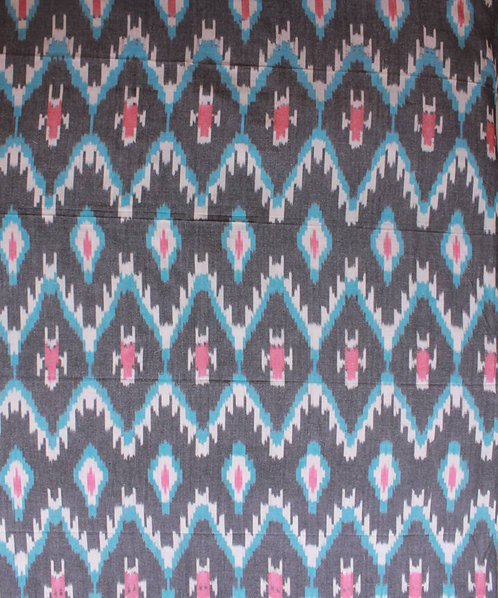 Grey Handloom Ikkat Cotton Bedsheet