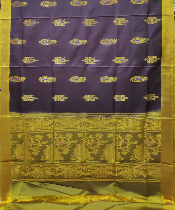 blue violet handwoven uppada silk saree