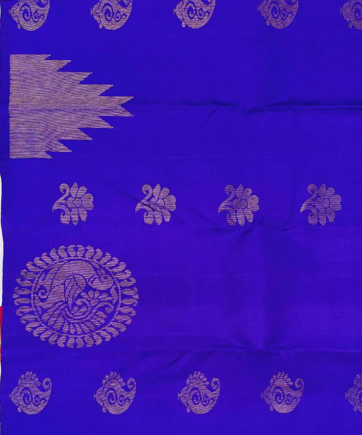 Blue kanjeevaram pure handloom silk saree