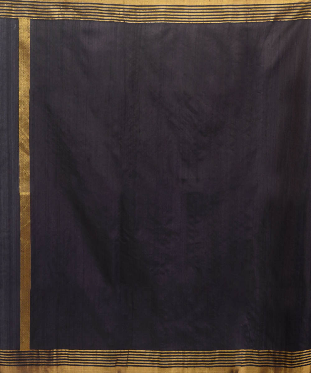 Black Bengal handloom handspun tussar saree