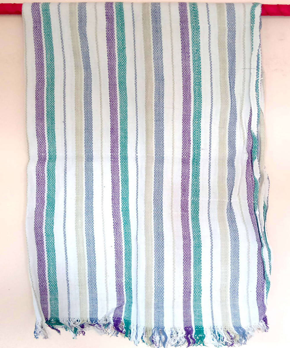 Multicolor Stripes Handspun Handwoven Cotton Bath Towel