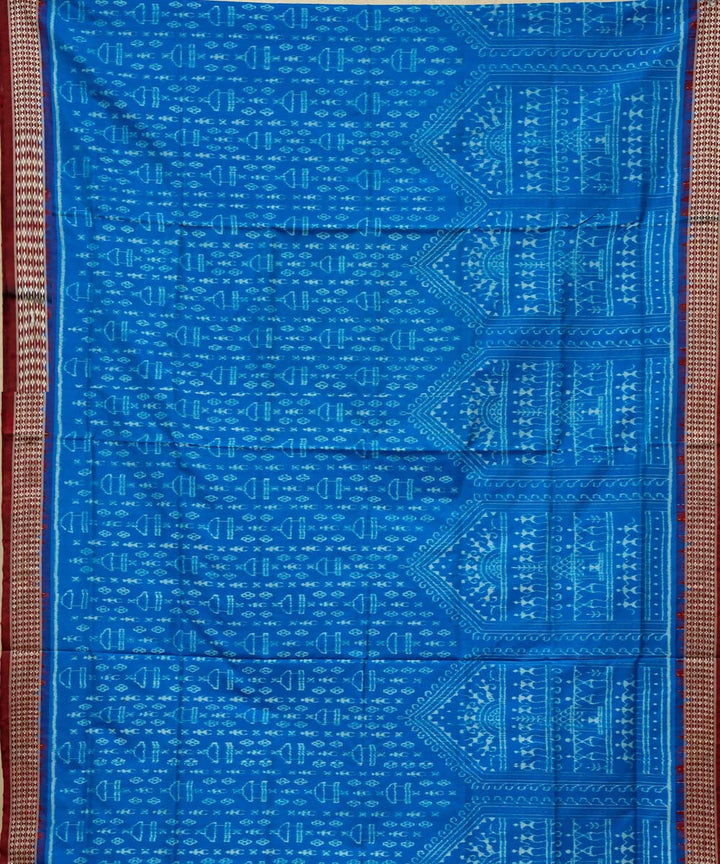 French blue ikat silk handloom sambalpuri saree