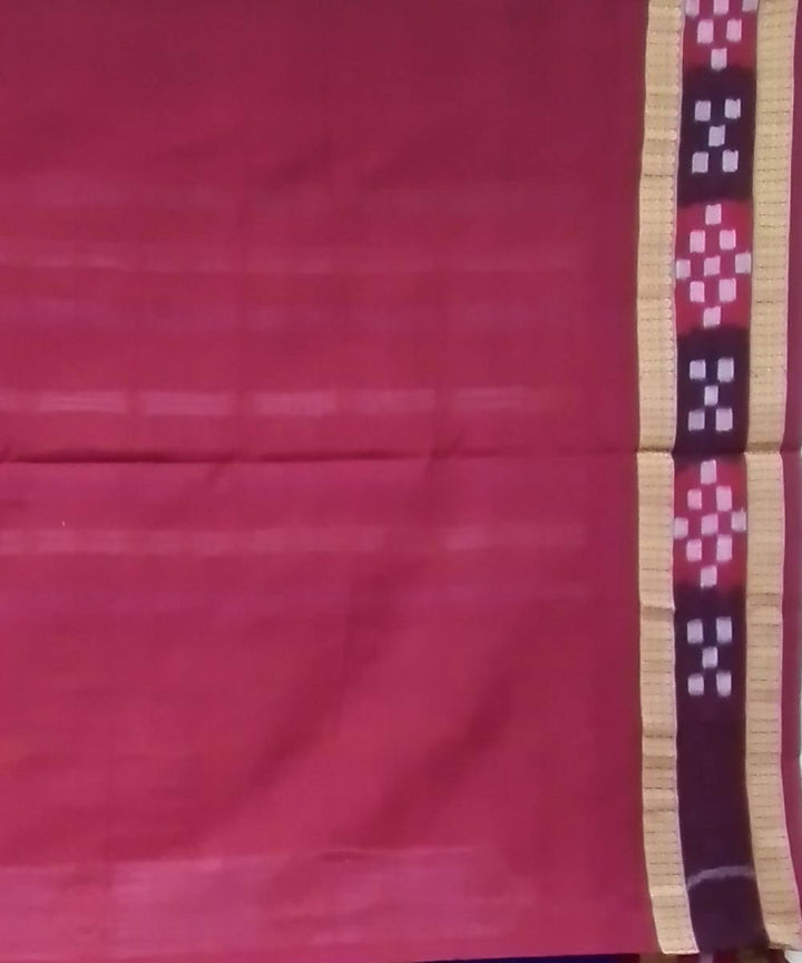 Blue maroon handmade cotton bomkai saree