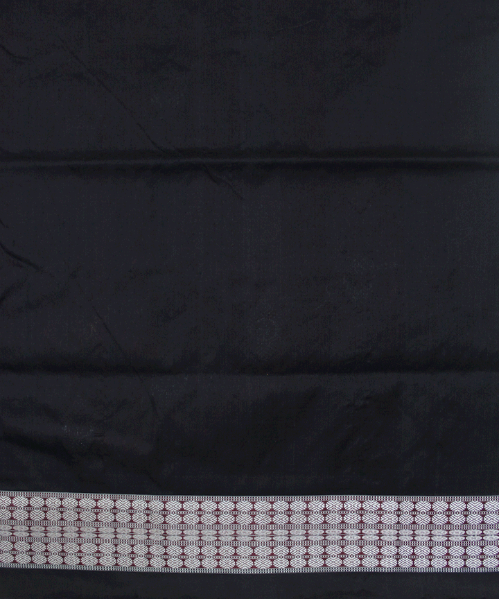 Handwoven Bomkai Silk Saree of Sonepur in Red and Black
