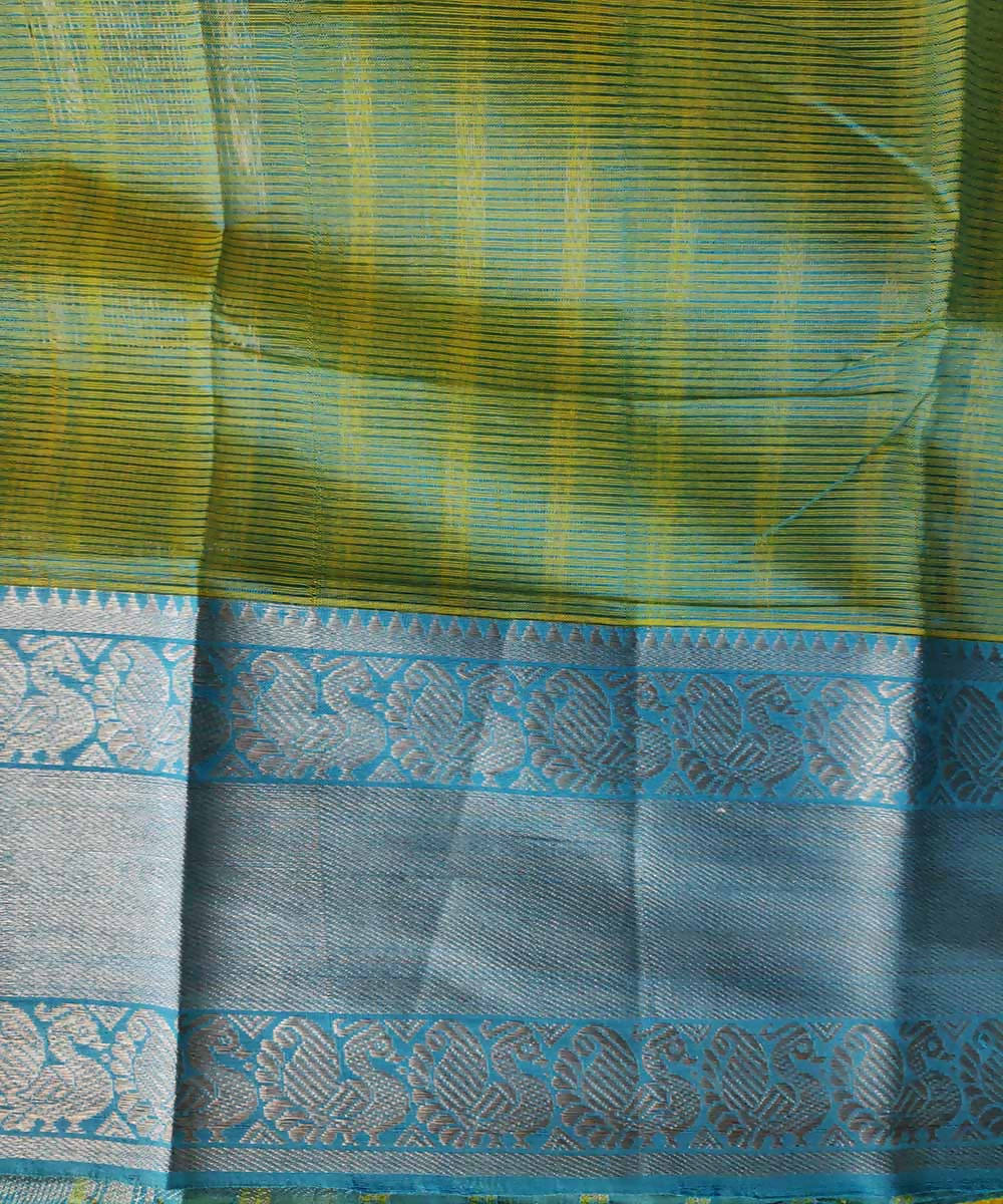 Canary yellow handloom cotton silk mangalagiri saree