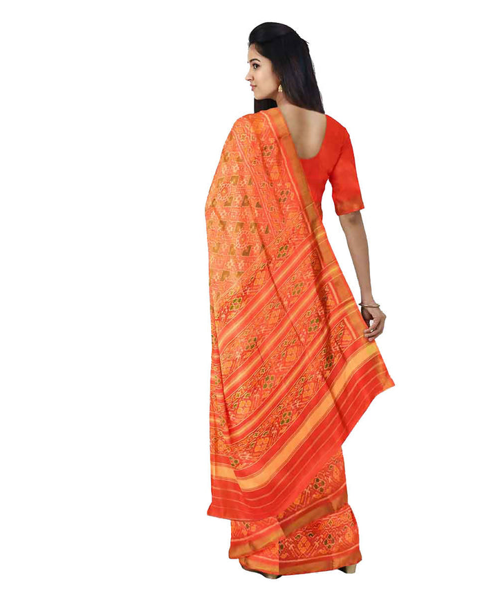 Orange handloom patola silk saree