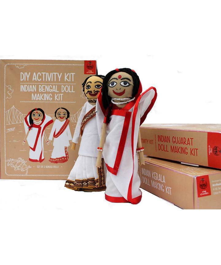 DIY Toys Indian Doll Making Craft Kit (Costumes of Bengal) Set of 2