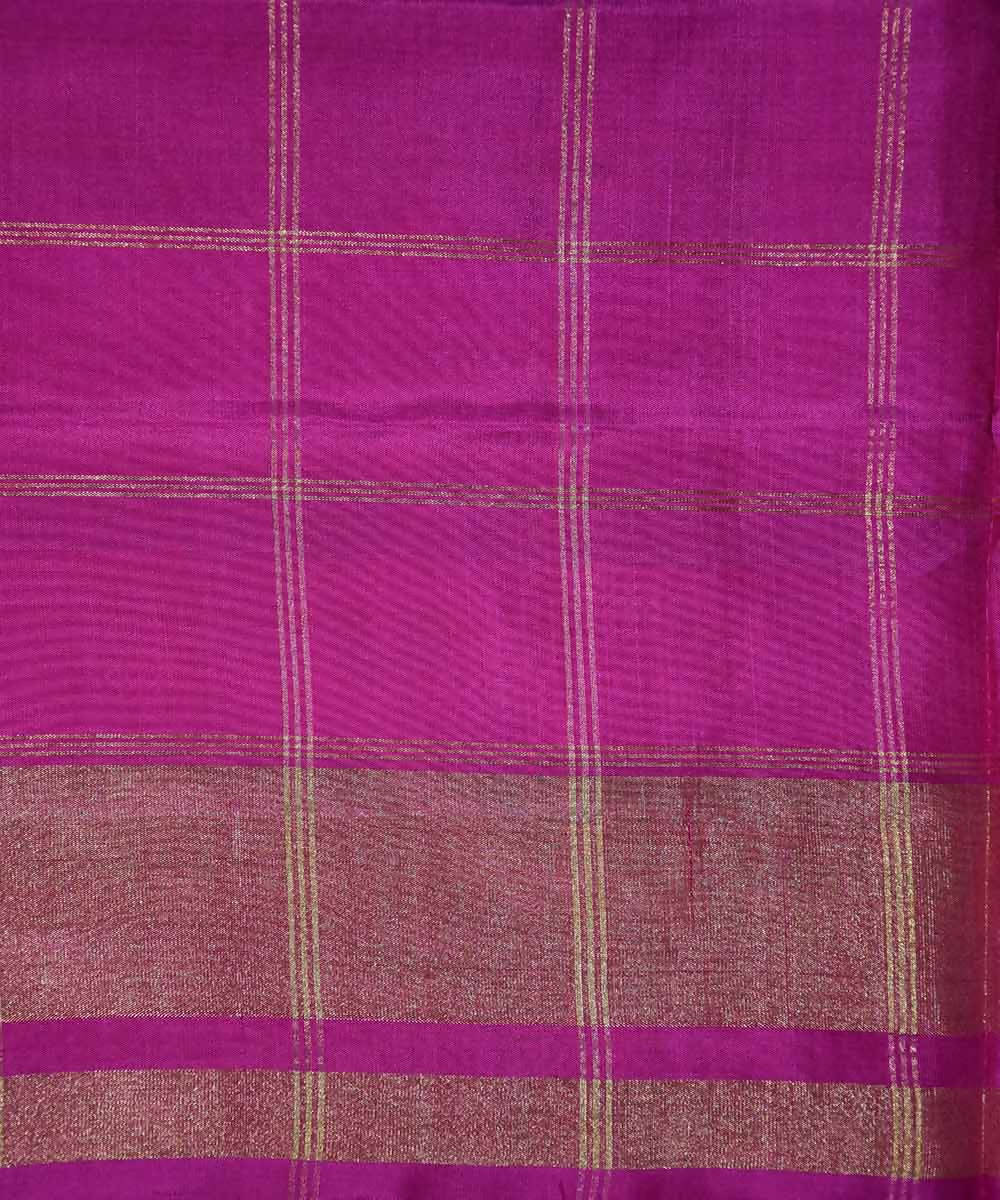 Navy blue pink handloom patola silk saree