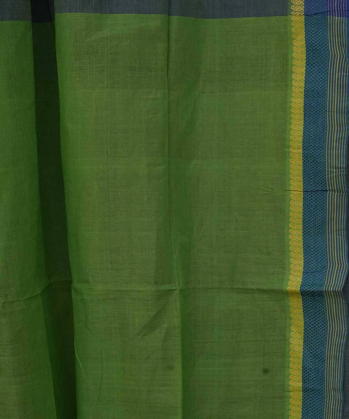 Blue green double shade Cotton Handwoven mangalagiri saree