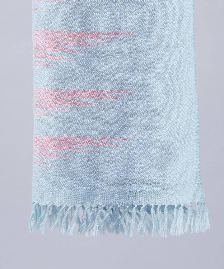 Pink blue handwoven panchachuli wool lambswool scarf